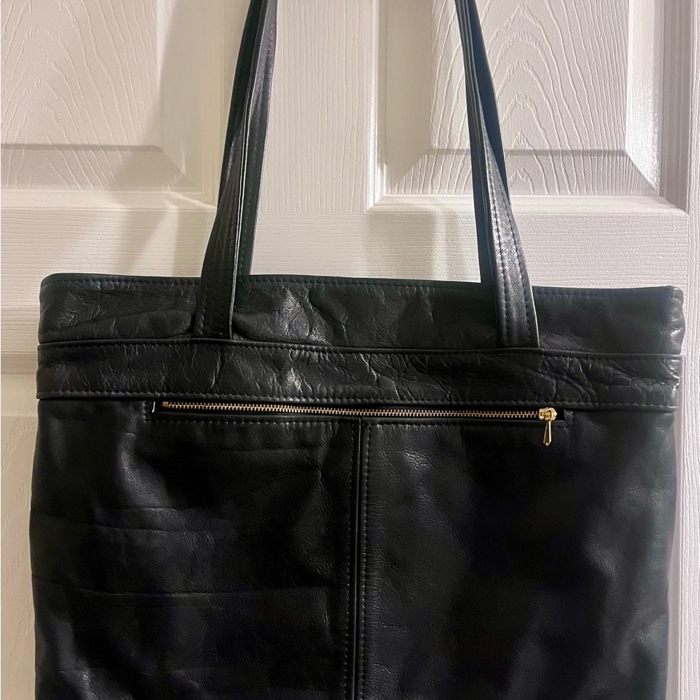 Victoria Leather Co ~ Elegant Black Soft Leather Tote Bag